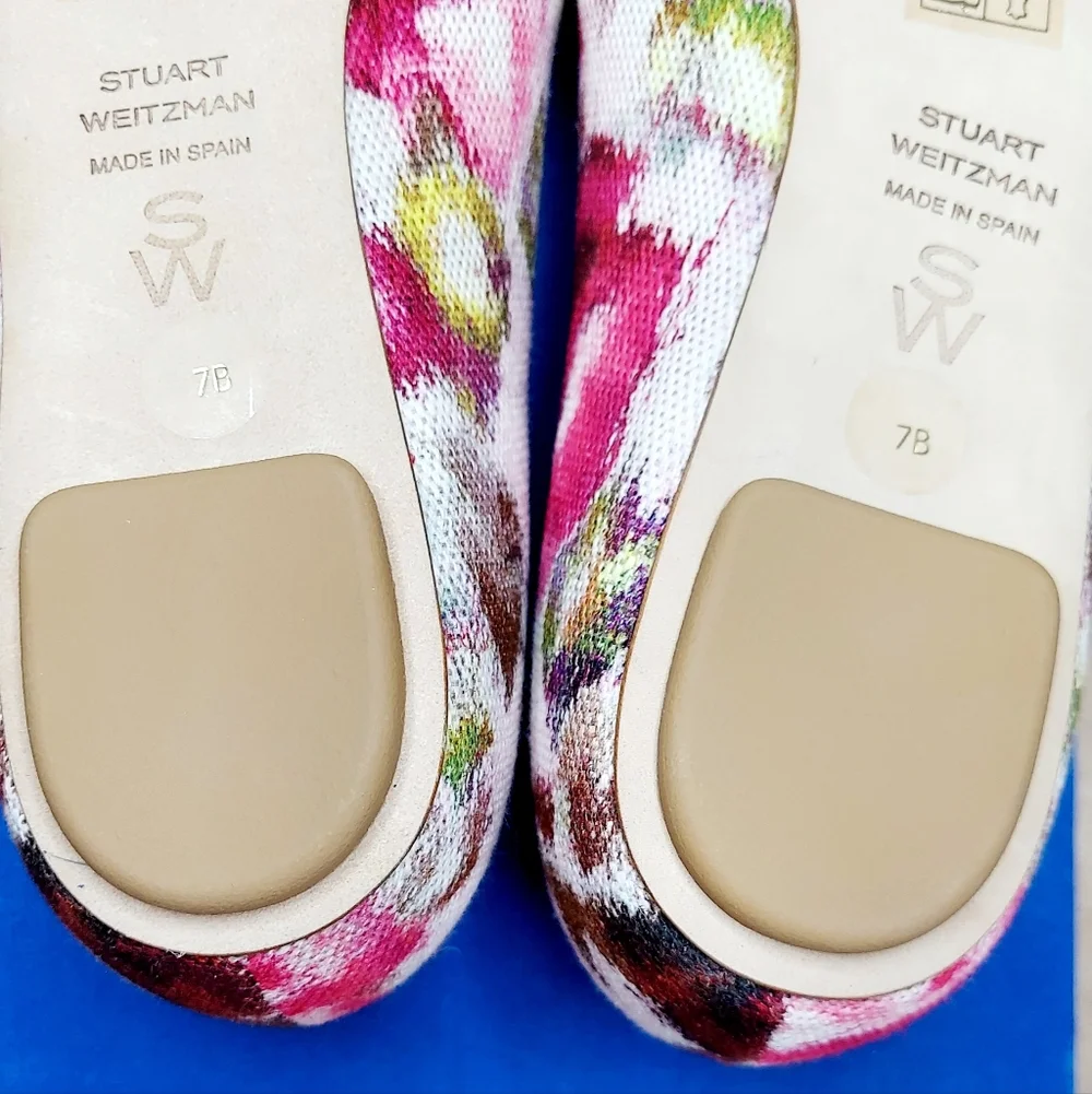 Stewart Weitzman Floral Print Ballet Barbie Flats Women's Size 7B NWT Bridal